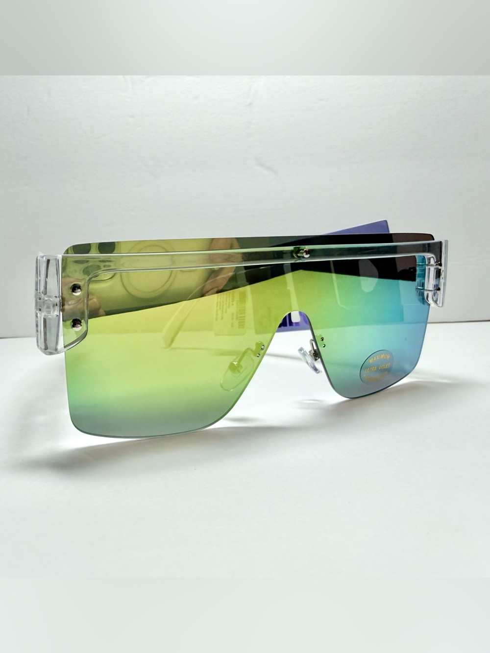 Claire's Green-Blue Gradient Shield Sunglasses